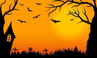 halloween background design illustration with empty space for design vector