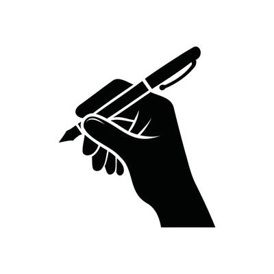Creative Hand Writing with Pen Icon Perfect for Educational and Design Themes