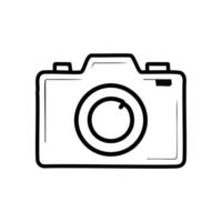 Camera icon on white background illustration in trendy flat style. vector