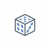 Dice icon in flat style. Dices cube symbol illustration on white isolated background. vector