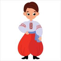 Ukrainian boy in pants. White background, isolate vector