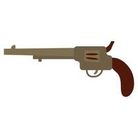 Wild West. Revolver white background, isolate vector