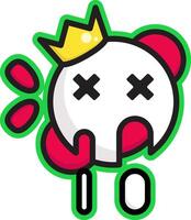 Abstract skull sticker design vector