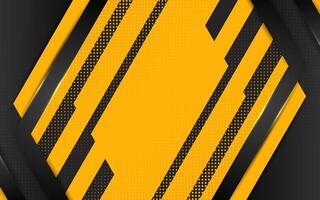 abstract black and yellow background with a geometric design vector