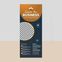 Expansion your business rollup banner design by ellipse shape vector