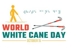 White Cane Day Illustration for the Blind and Visually Impaired on 15 October vector