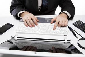 human fingers on the notebook keyboard 3 photo