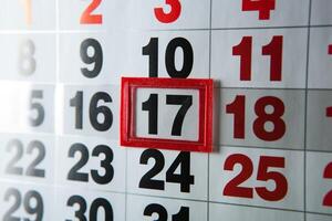 wall calendar calendar with the number of days photo