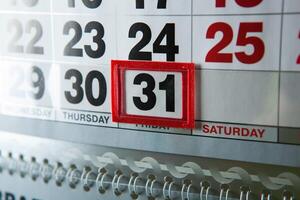 wall calendar calendar with the number of days photo