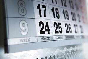 wall calendar calendar with the number of days photo