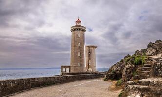 panoramic view of the famous le petit minou lighthouse located in a scenic area of brittany photo