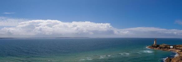 panoramic view of the famous le petit minou lighthouse located in a scenic area of brittany photo