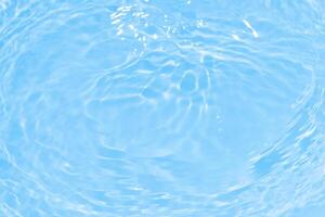 Bluewater waves on the surface ripples blurred. Defocus blurred transparent blue colored clear calm water surface texture with splash and bubbles. Water waves with shining pattern texture background. photo
