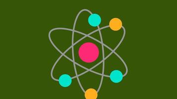 Atomic Model Molecule nuclear reaction quantum physics Electrons and Orbit Paths Representing Basic Concepts of Chemistry and Physics in Modern Science and Education. Atom Green screen animation. video
