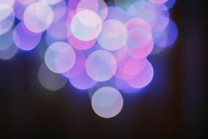 Abstract bokeh background. Blurred garland lights. photo