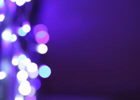 Abstract bokeh background. Blurred garland lights. photo