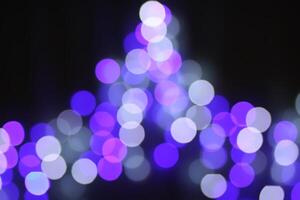 Abstract bokeh background. Blurred garland lights. photo