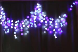 Abstract bokeh background. Blurred garland lights. photo