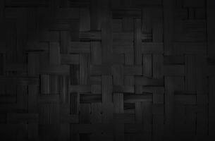 Black Bamboo Weave Pattern on Rattan Mat - Textured Background for Design photo