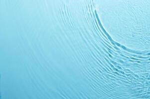 Blurred Blue Water Ripple with Bubbles and Sunlight Reflection - Calm and Clear Background photo
