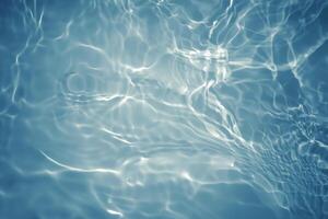 Blurred Blue Water Surface with Ripples and Bubbles photo