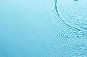 Blurred Blue Water Ripple with Bubbles and Sunlight Reflection - Calm and Clear Background photo