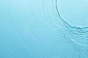 Blurred Blue Water Ripple with Bubbles and Sunlight Reflection - Calm and Clear Background photo