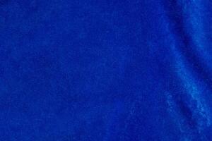 Blue Velvet Fabric Texture with Space for Text photo