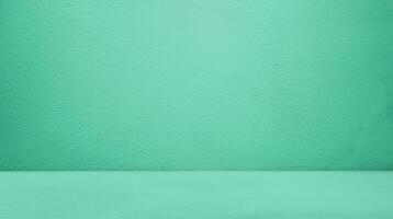 Minimalist Green Studio with Concrete Table and Gradient Background - Perfect for Product Display or Cosmetic Presentation photo
