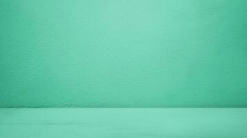 Minimalist Green Studio with Concrete Table and Gradient Background - Perfect for Product Display or Cosmetic Presentation photo