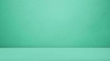 Minimalist Green Studio with Concrete Table and Gradient Background - Perfect for Product Display or Cosmetic Presentation photo