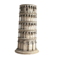 A Detailed Model of the Leaning Tower of Pisa, Capturing its Iconic Architecture and Tilt png
