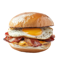 Indulge in the Perfect Start A Crispy Bacon and SunnySide Up Egg Sandwich. png