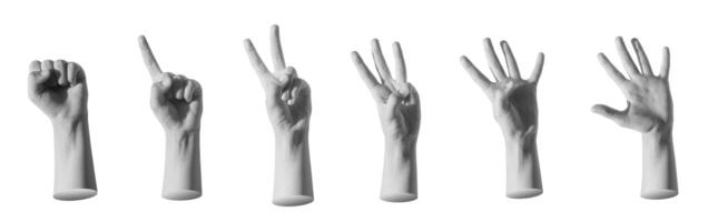 Kids hand counting fingers. zero, one, two, three, four, five, numbers isolate on white background photo