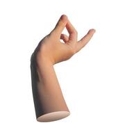 Quirky hand gesture, whimsical and funny expression. Isolated on white background photo