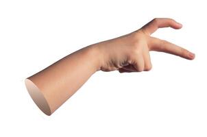 Abstract quirky hand gesture, funny expression. Isolated on white background photo