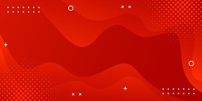 Abstract red fluid wave background with halftone, geometric element, modern dynamic wallpaper vector