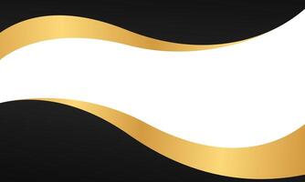 Black and gold curve wavy background with blank space, border , modern business template, card design vector