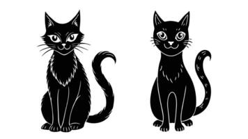 Spooky Black Cats for Halloween. Black Cats vector