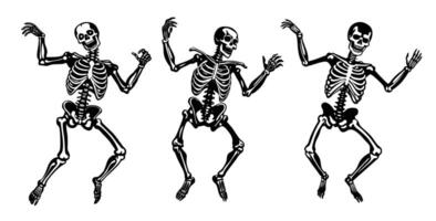 Dancing Skeletons Set for Halloween. A Set of Dancing Skeletons vector