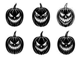Black and White Pumpkin Set. Pumpkin Set vector