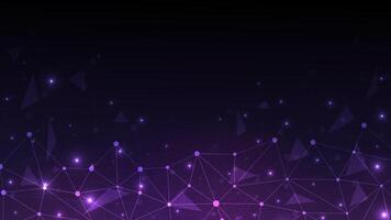 Digital technology future Ai big data blue purple background, interconnection network. vector