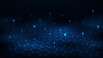 Futuristic big Data concept. Wave line hexagon pattern abstract digital technology background. vector
