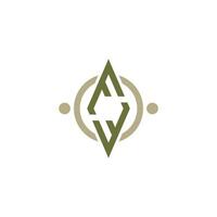 modern F compass initial letter logo design vector