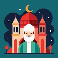 Islamic New Year Flat Design with Bold Colors vector