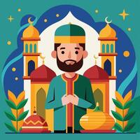 Festive Islamic New Year Art in Colorful Style vector
