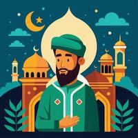 Elegant Islamic New Year in Flat Color Design vector
