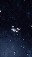 Spaceship in deep space flying through the universe video