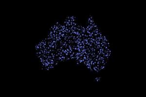 Blue australia country map border circles abstract background vector