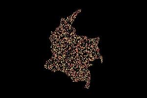 Red and yellow colombia country map border background vector